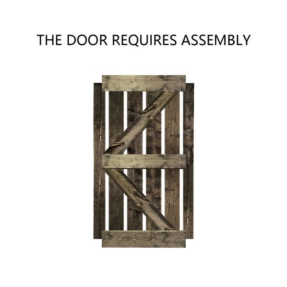 Colonial Maple Stained Wood Sliding Barn Door with Hardware Kit T555110