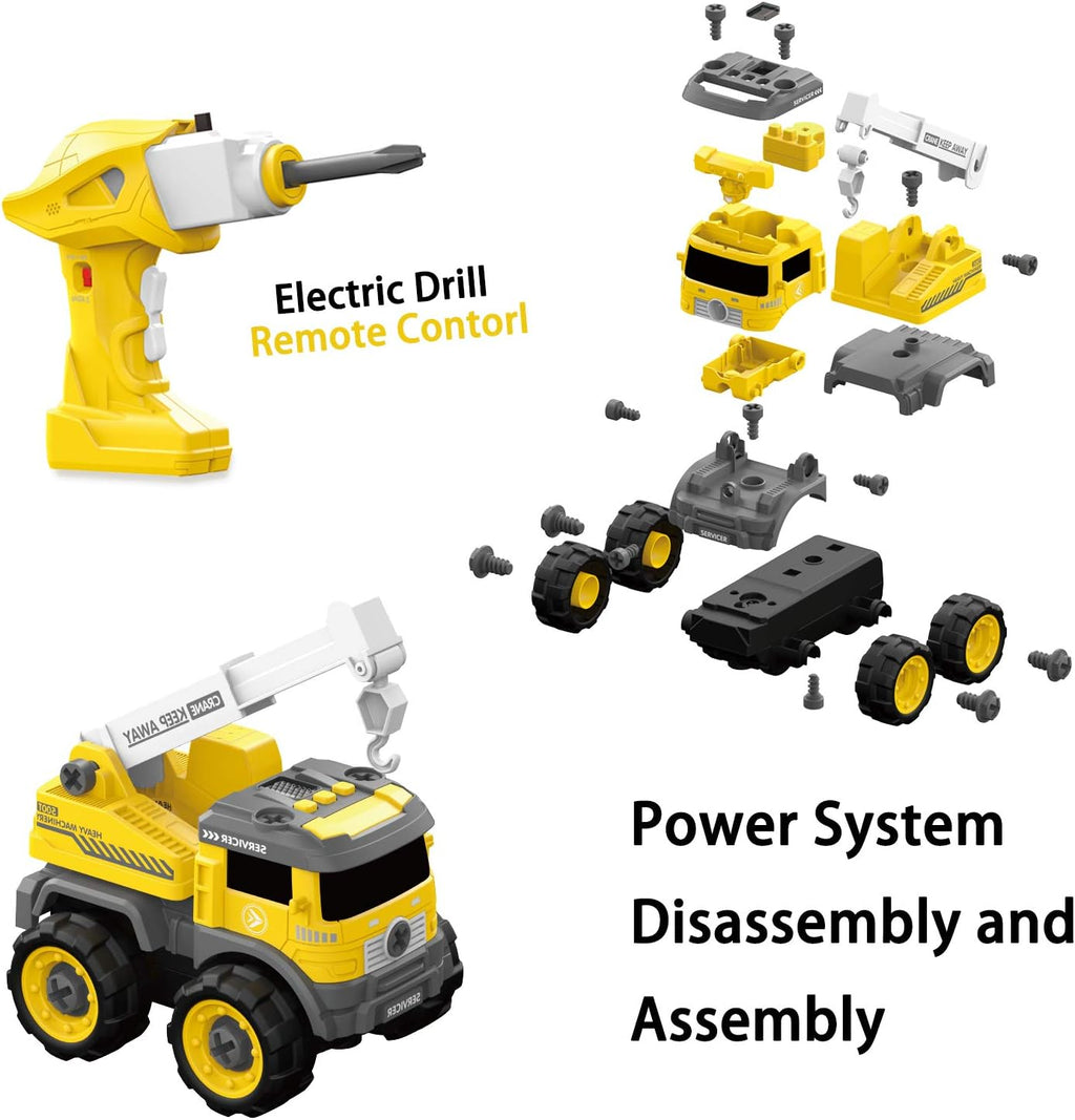 5 in one Construction Truck Take Apart Toy with Electric Drill K234502
