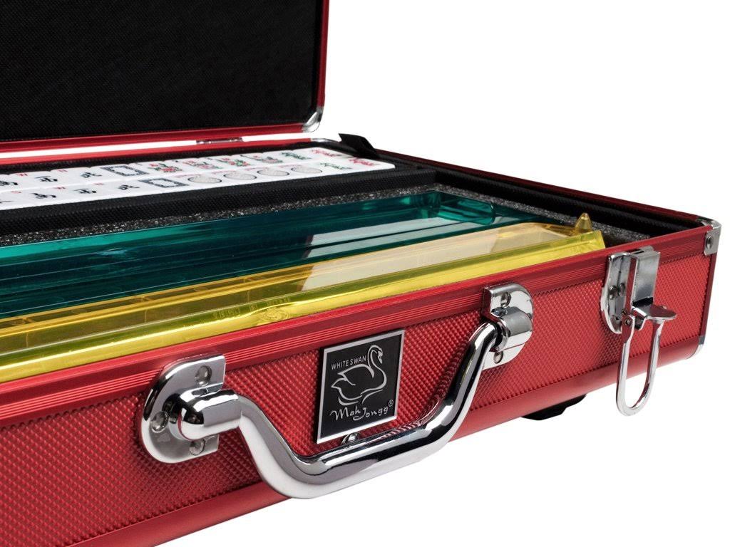 White Aluminum Case Mahjong Set L8314