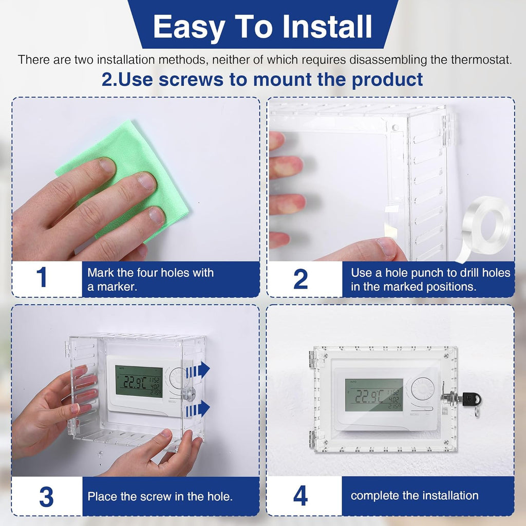 Clear Thermostat Lockable Box with Keys B35785