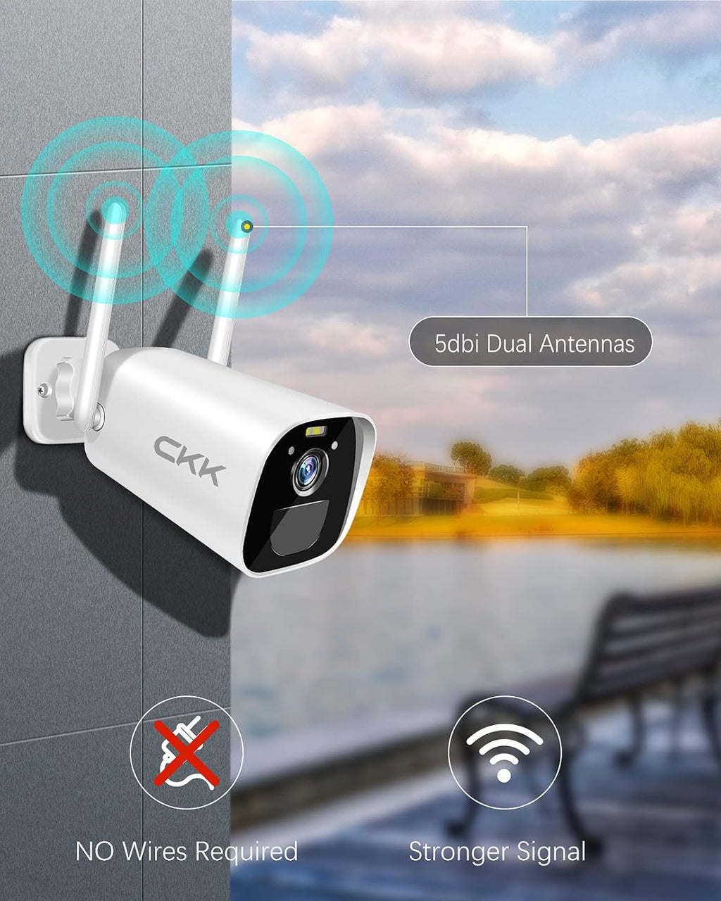 3MP Solar Powered Outdoor Security Camera with Rechargeable Battery A98474