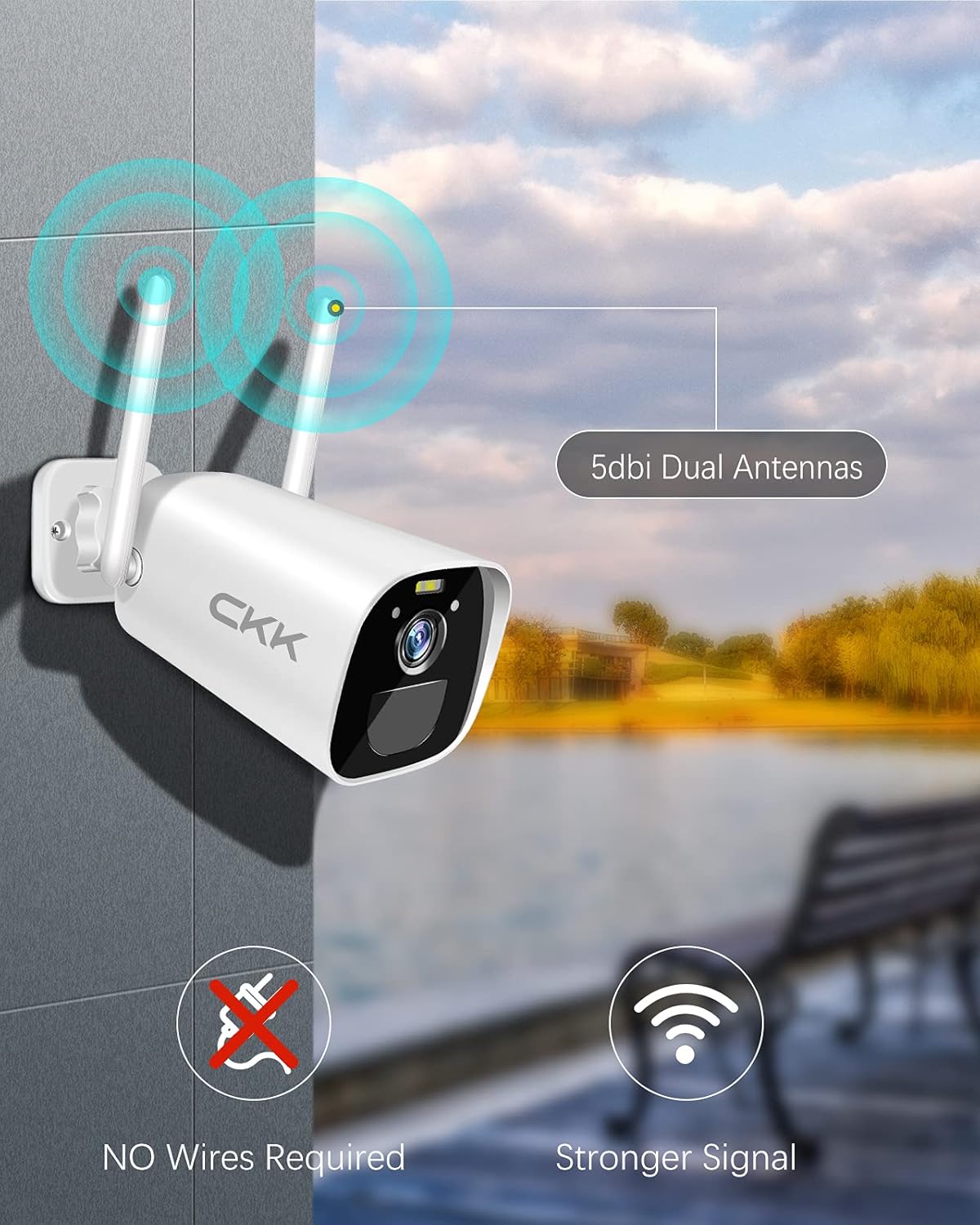 3MP Solar Powered Outdoor Security Camera with Rechargeable Battery A98474