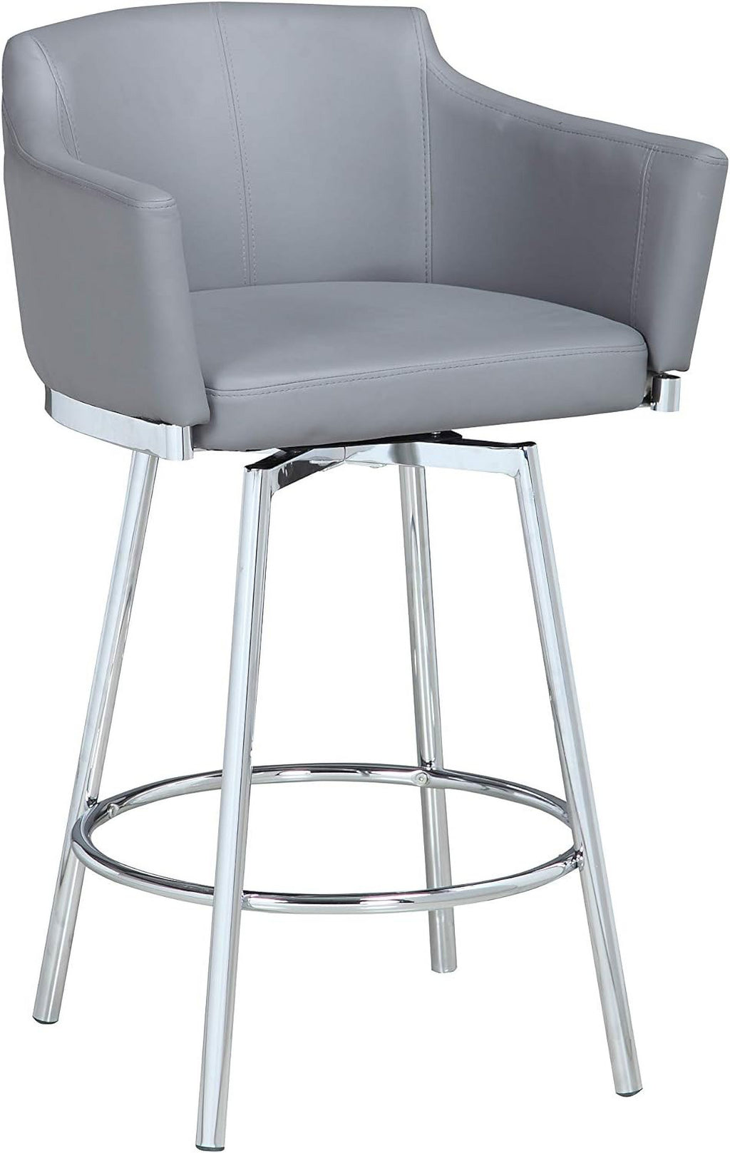 Gray Modern Club Counter Stool with Memory Swivel B552