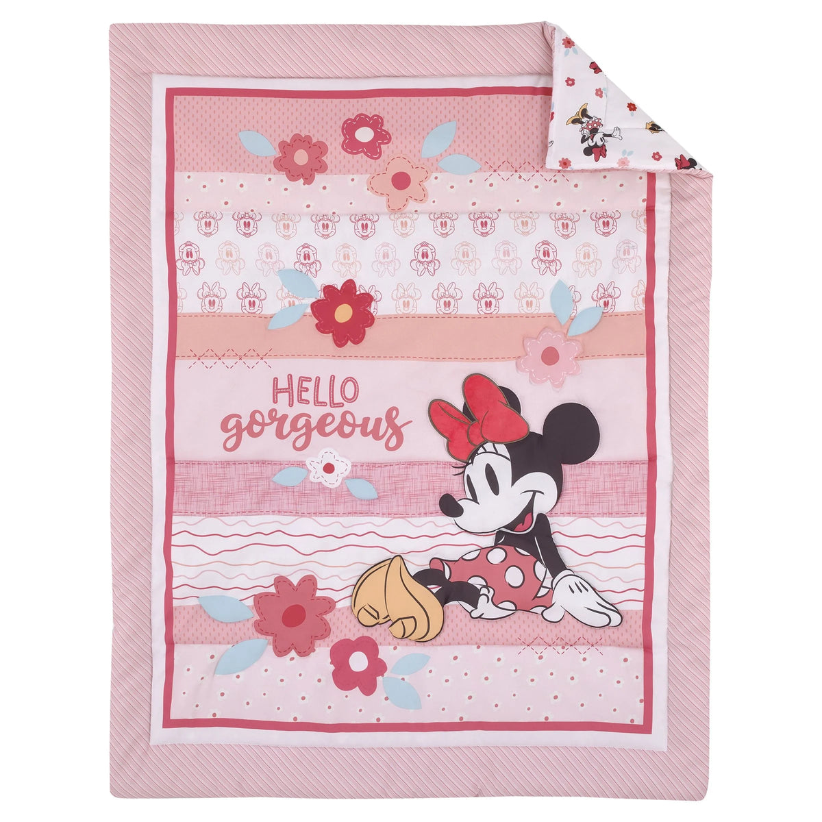 Pink 3-Piece Crib Bedding Set U70831