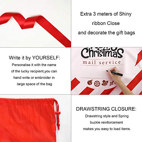 Extra Large Reusable Christmas Drawstring Gift Bags Z52834