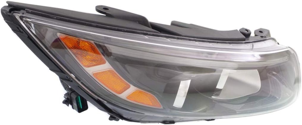 Black Housing Headlight Assembly Passenger Side with Bulbs Q709446