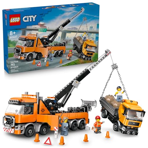 Heavy-Duty Recovery Tow Truck with Crane Building Toy C287548