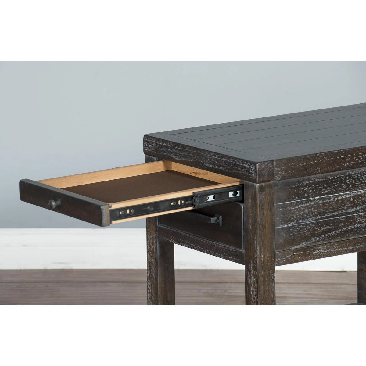 16" Mindi Wood Chair Side Table in Dark Brown Q252