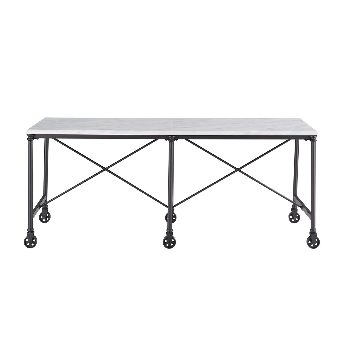 Black Metal 29-inch Kitchen Island Table P6974