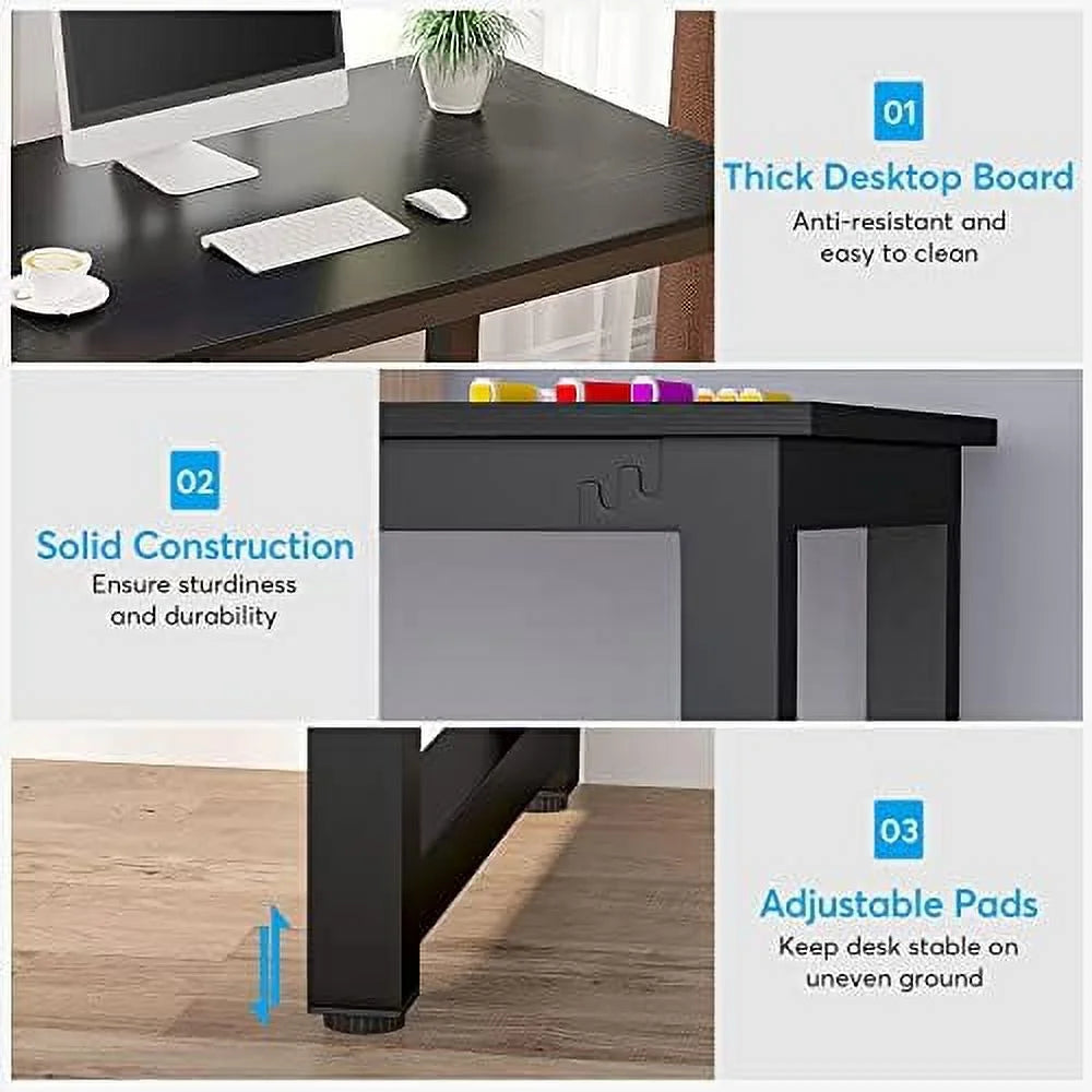78 Inches White Two Person Computer Desk V345265