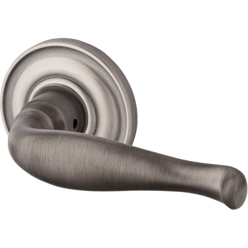 Matte Antique Nickel Decorative Passage Leverset with Traditional Round Rose L519