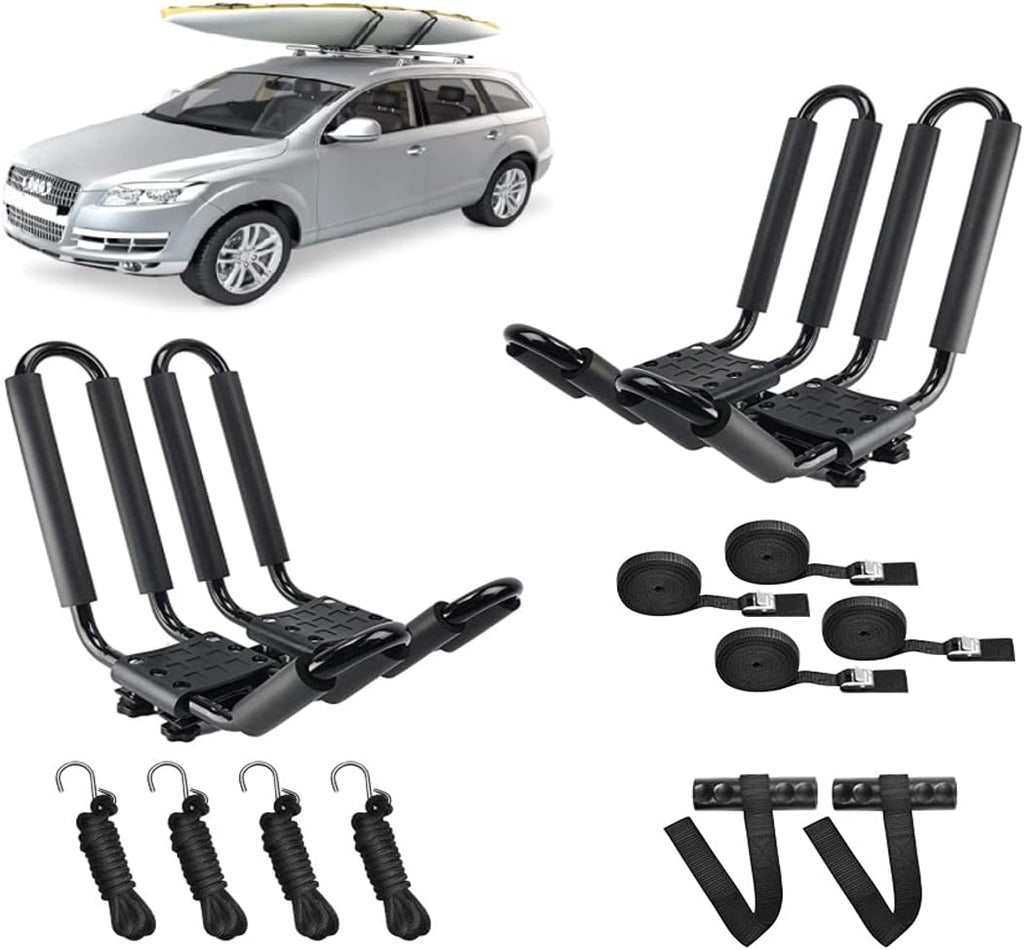 2 Pair Double Folding J Bar Kayak Rack Car Roof Carrier U23819