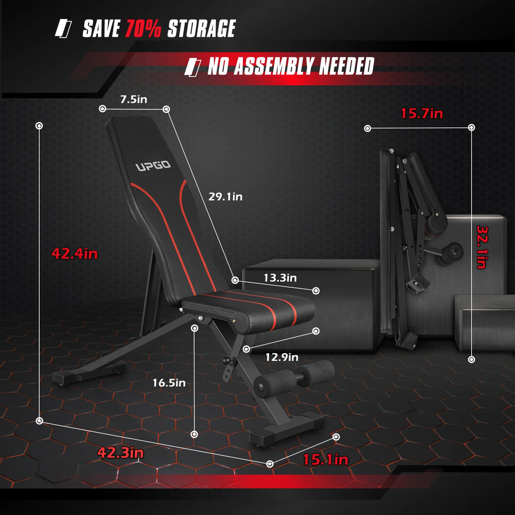 Adjustable Weight Bench 660lbs Capacity Foldable J65344