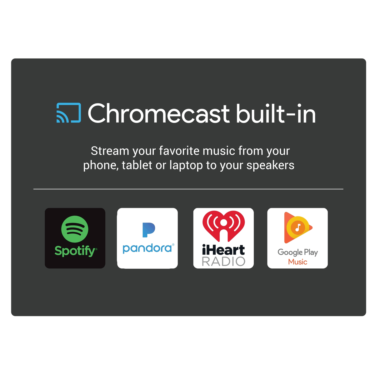 Bluetooth/Wi-Fi Wireless Stereo Smart Speaker with Chromecast Built-in I7157