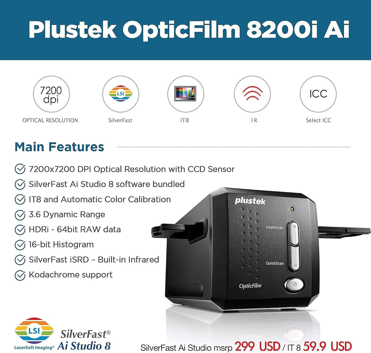 35mm Film & Slide Scanner with Slide Holders B599558