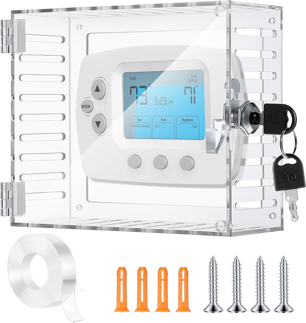 Clear Thermostat Lockable Box with Keys B35785