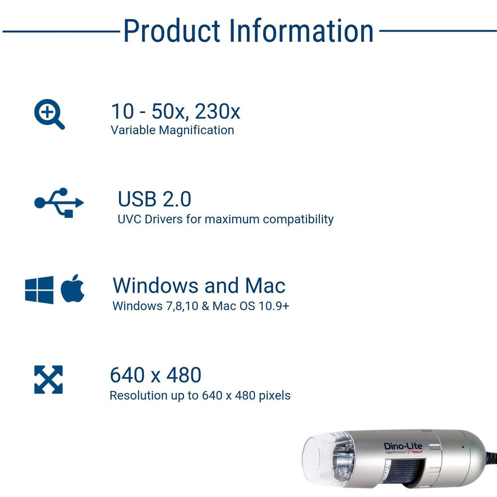 USB Digital Microscope 10x - 50x 230x Optical Magnification 8 LEDs B744678