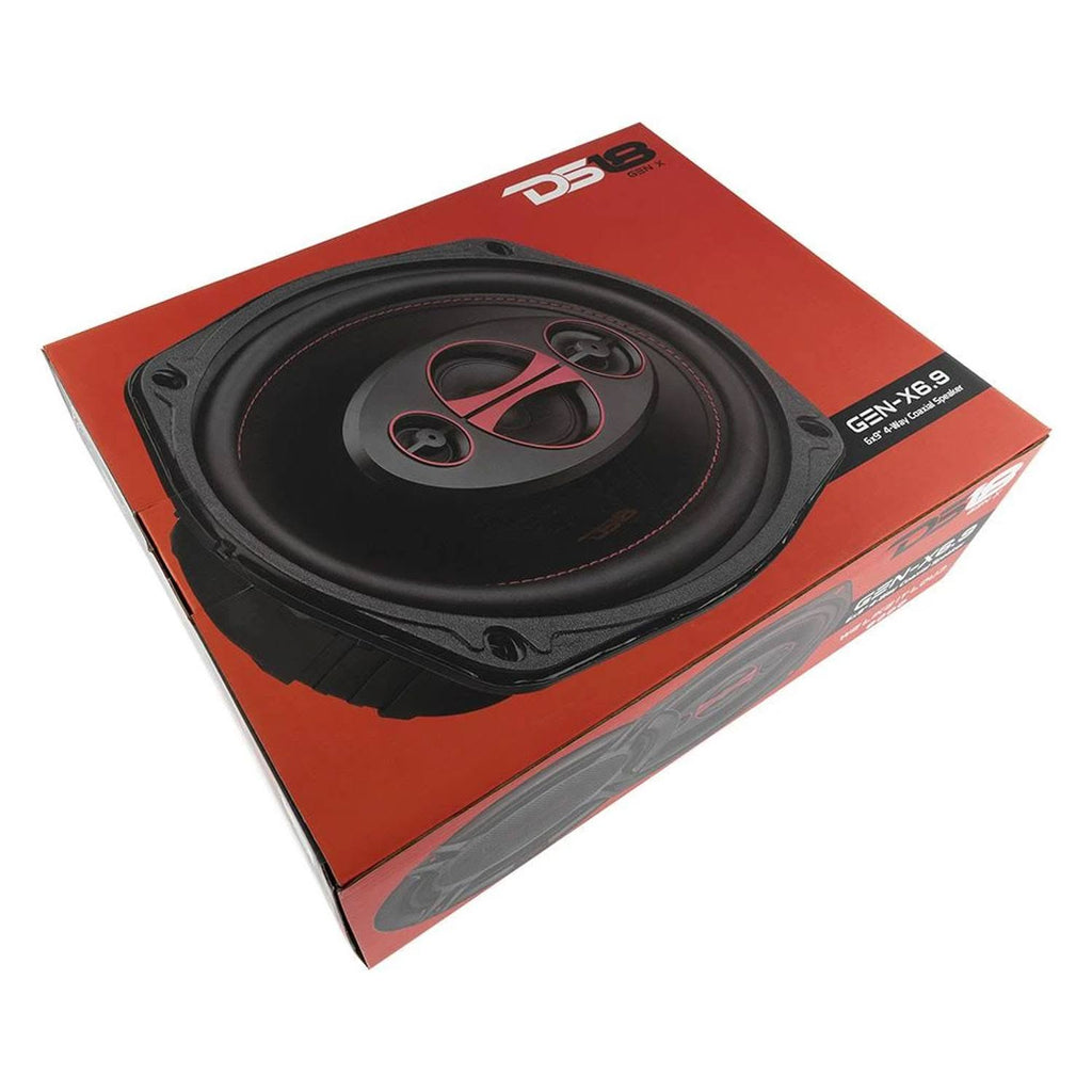 6 x 9 inch 4 Way 180W Coaxial Speaker, 1 Pair, Black Q91442