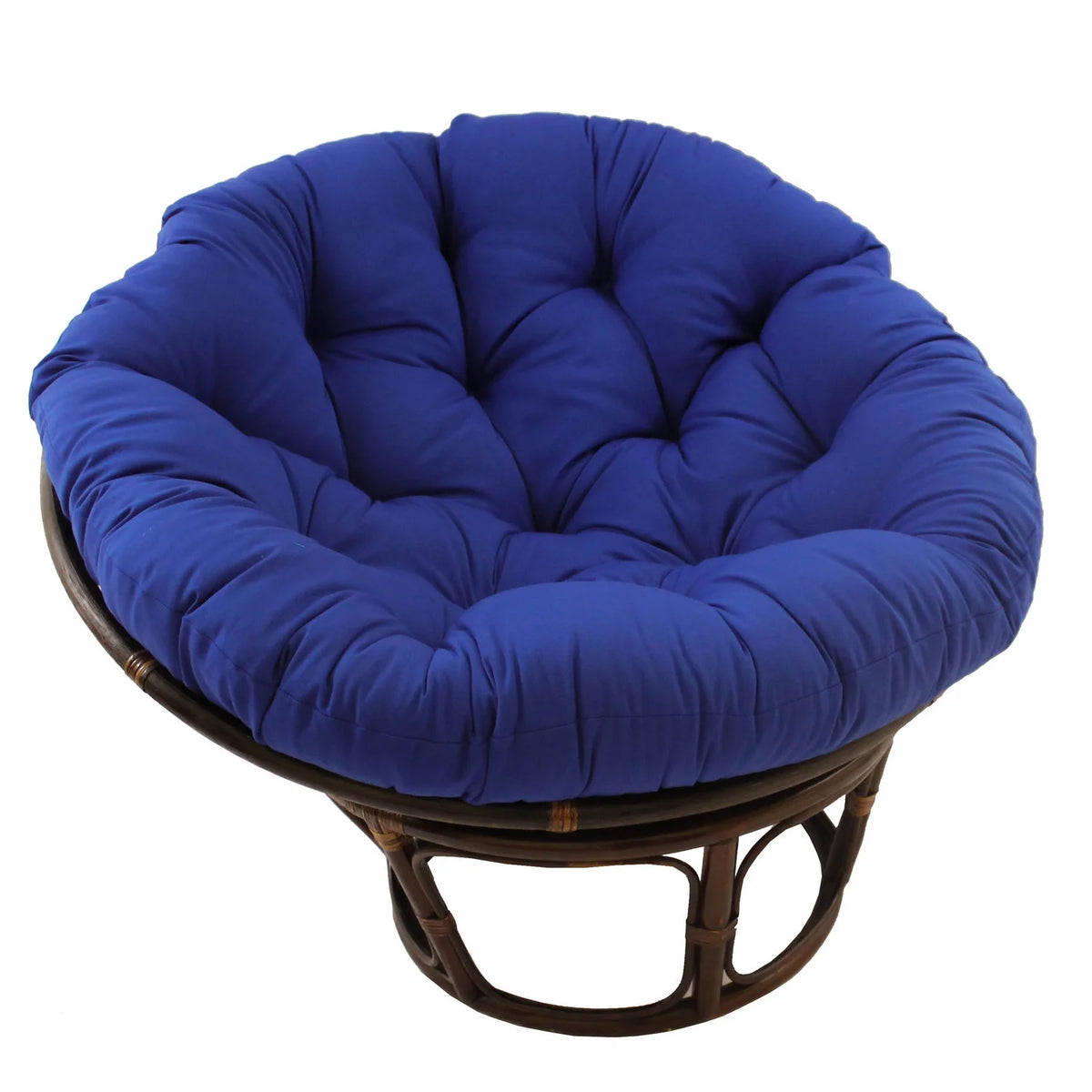 42-Inch Rattan Papasan Chair with Twill Cushion D121