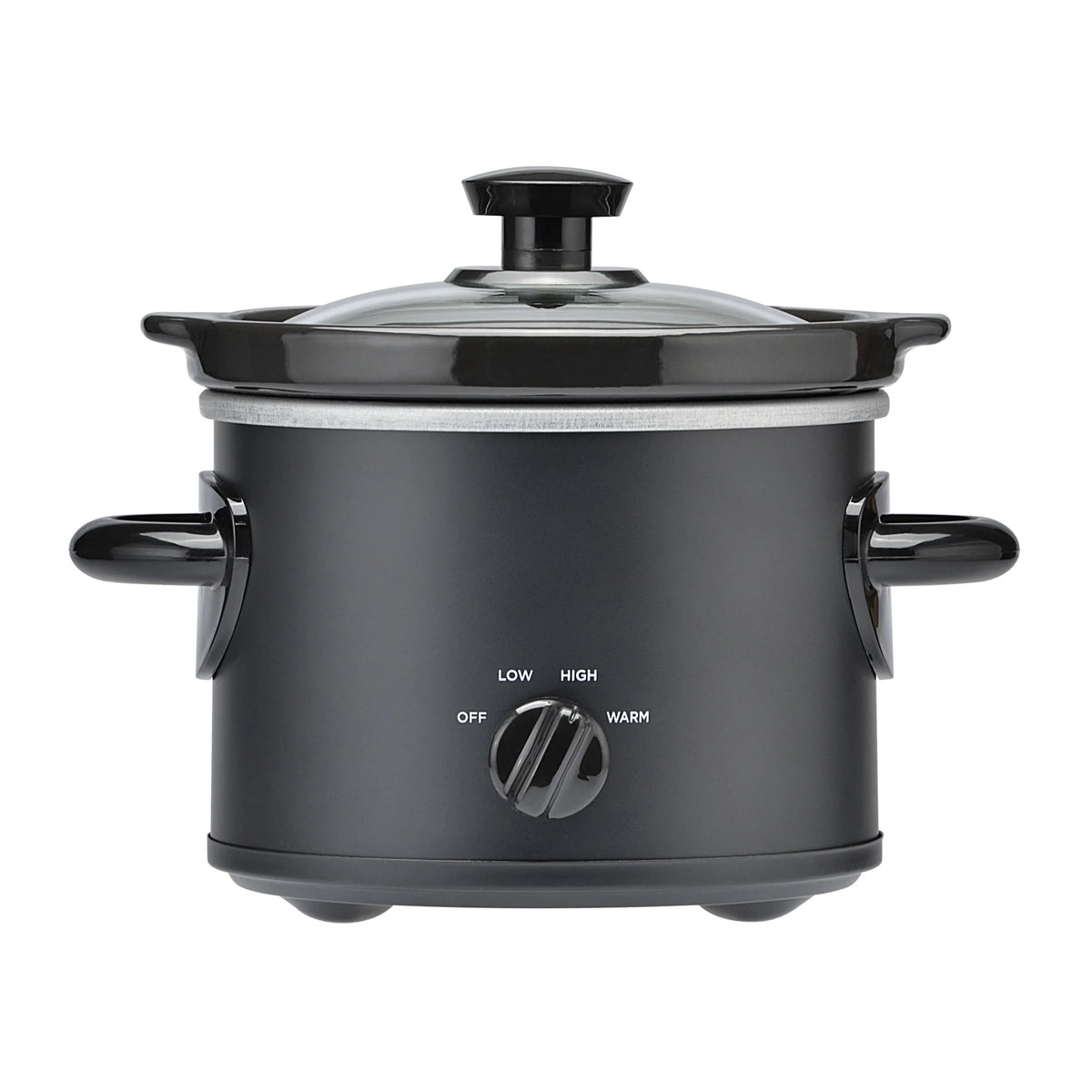 2 QT Slow Cooker, Matte Black Finish, Removeable Stoneware Pot I295876