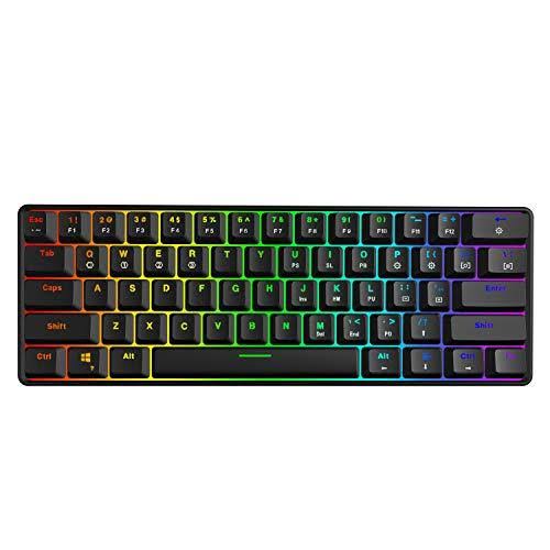 61 Keys Multi Color RGB LED Backlit Wired Mechanical Gaming Keyboard B704735