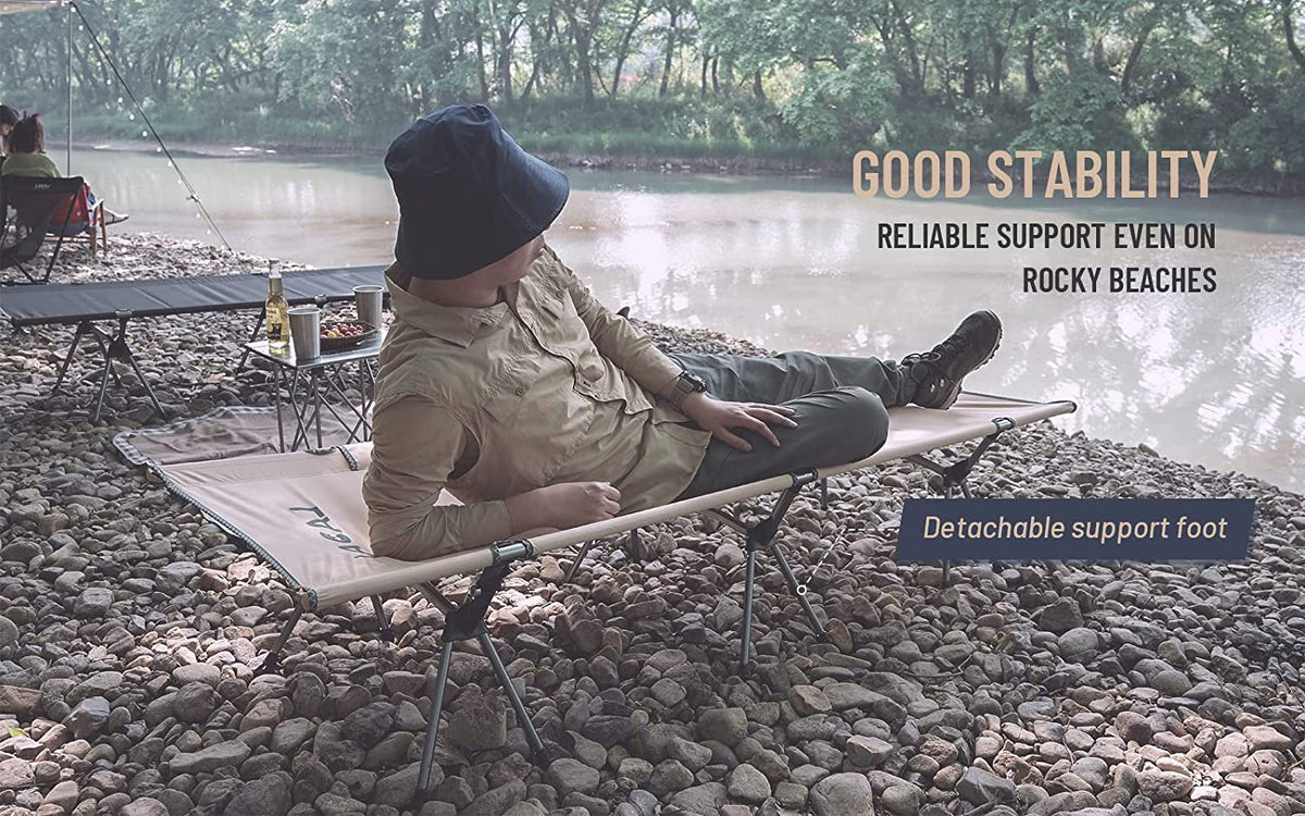 Foldable Camping Cot with Side Pocket and Storage Bag S826