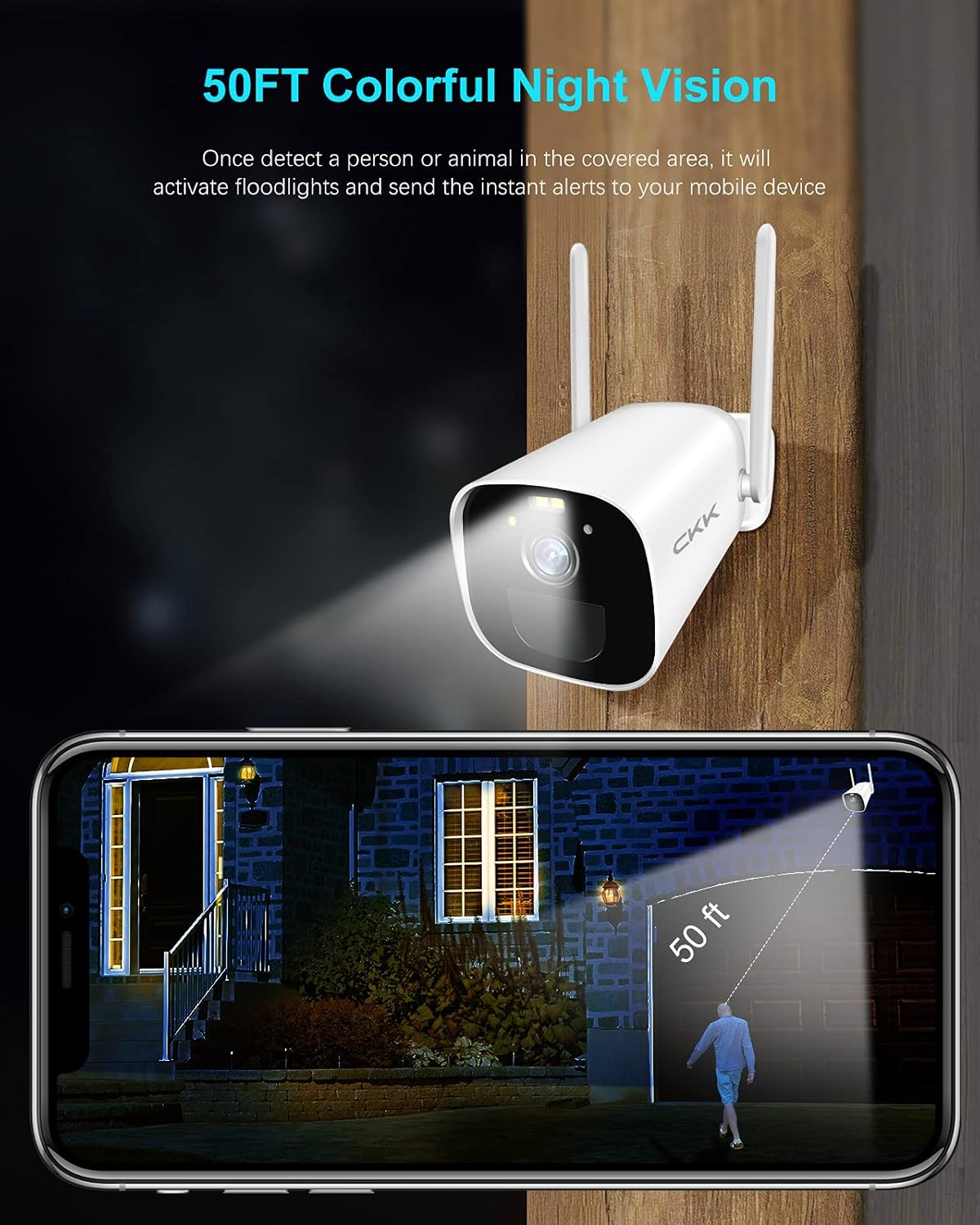 3MP Solar Powered Outdoor Security Camera with Rechargeable Battery A98474
