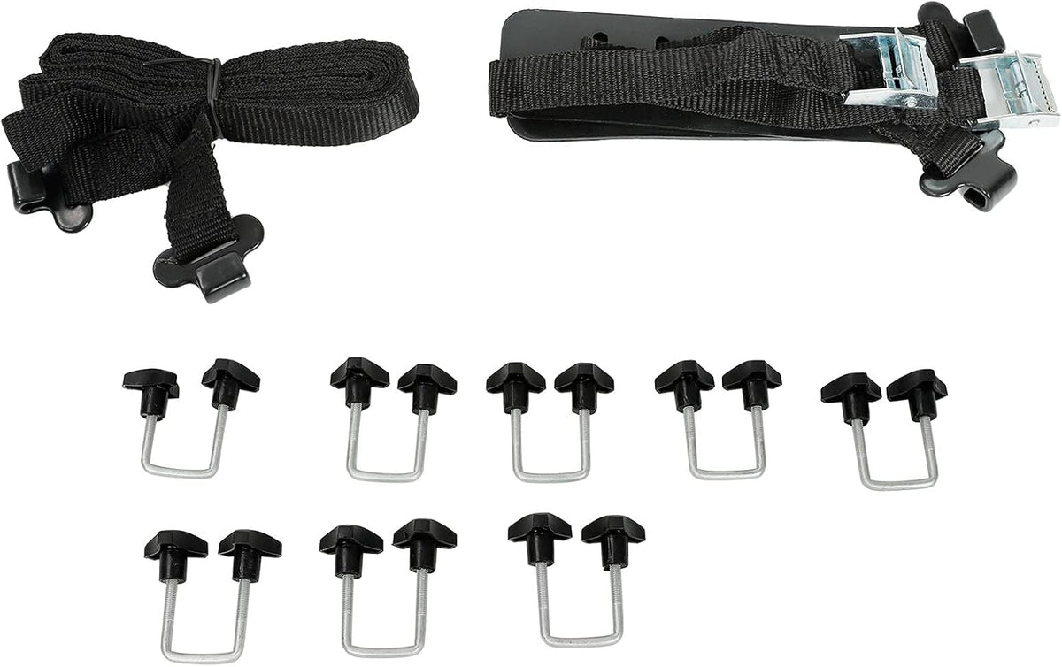 Kayak Roof Rack with Ratchet Lashing Straps, Black Pack of 2 P113