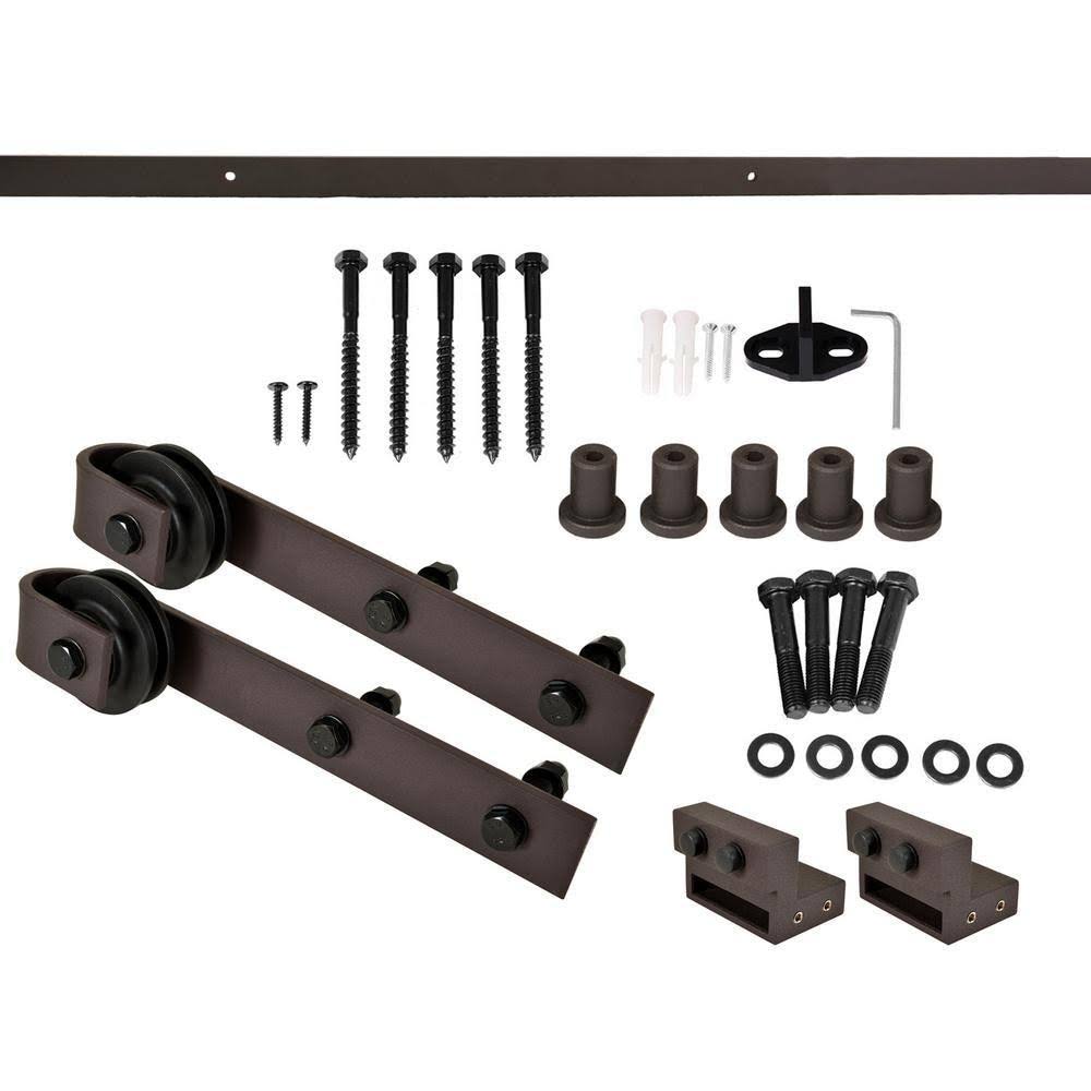 Colonial Maple Stained Wood Sliding Barn Door with Hardware Kit T555110