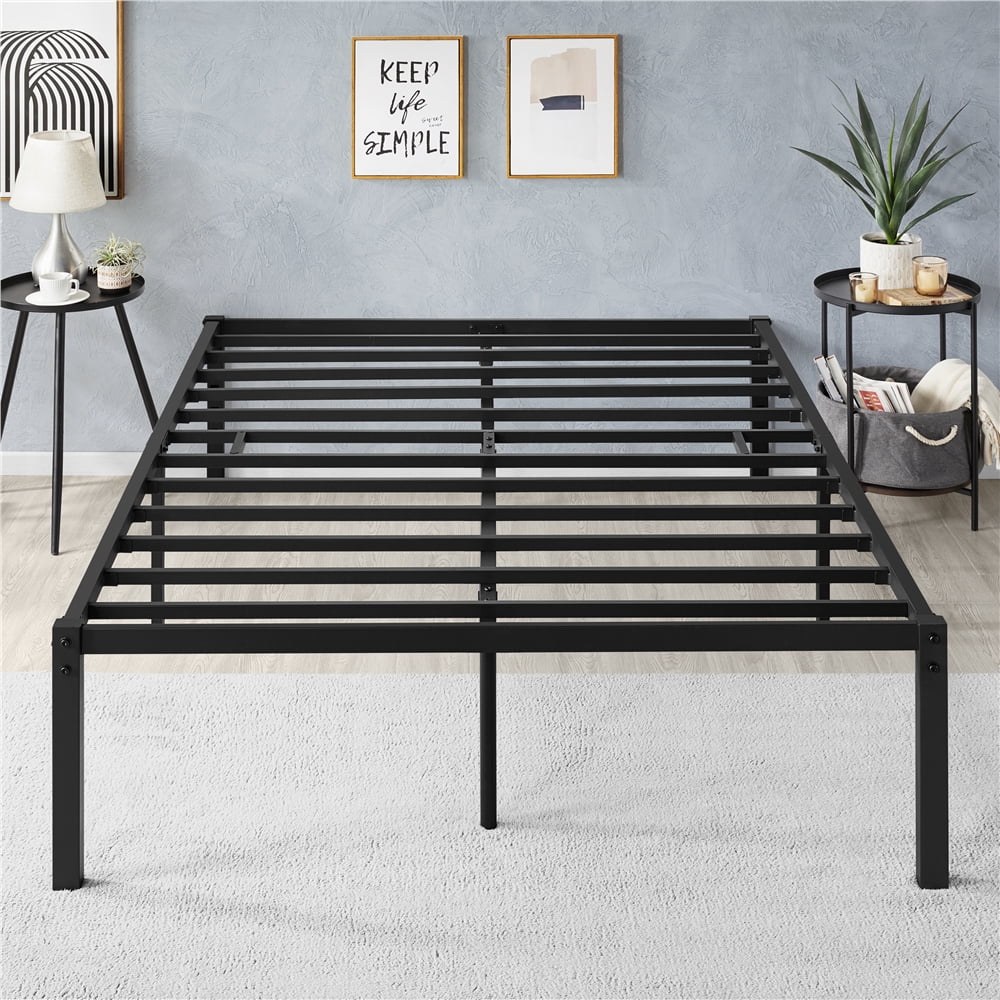 Queen Metal Platform Bed Frame with Steel Slat Support O9078