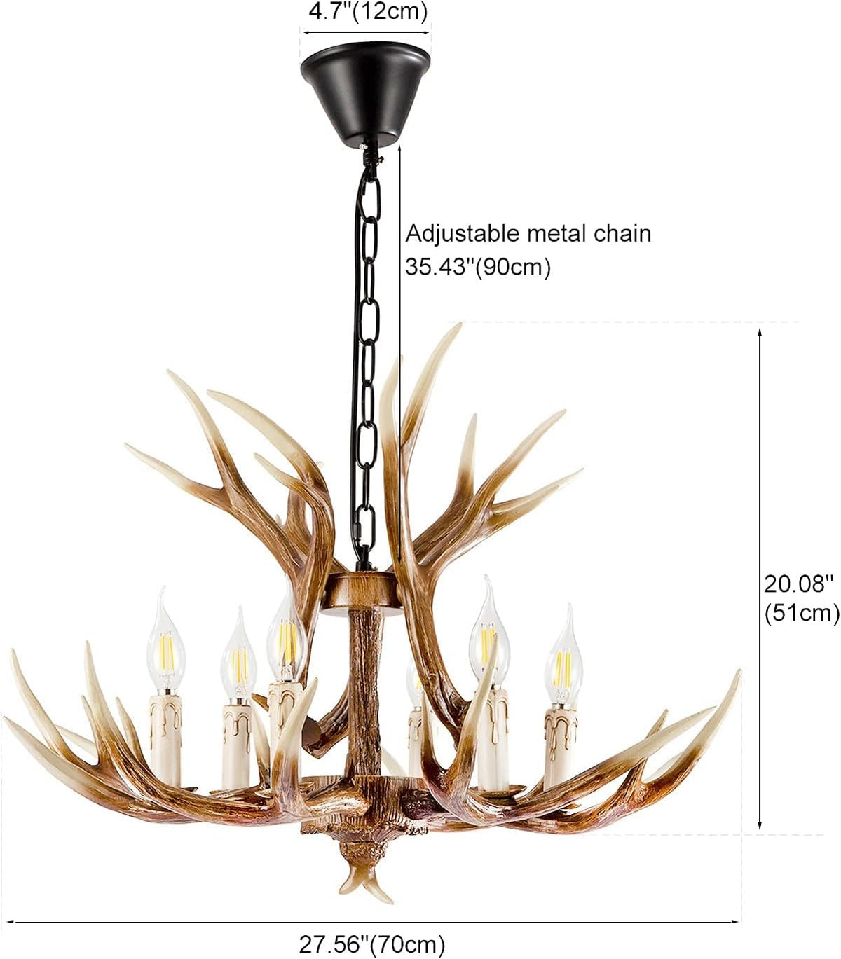 6 Lights Antler Chandelier K90534