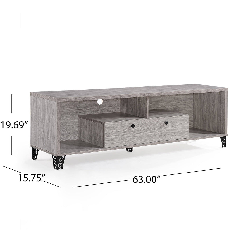 Gray Oak 2 Piece TV Stand and Bookcase Set X1596