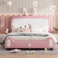 Pink Full Size Kids Princess Bed with Bunny Shape Headboard O70971
