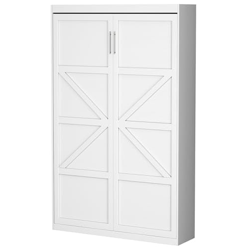 White Twin Size Murphy Wall Bed B38141