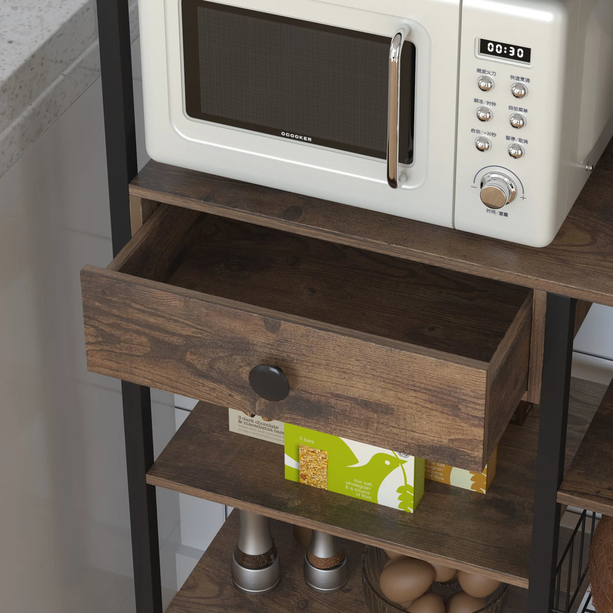 5-Tier Kitchen Bakers Rack with Storage E1526