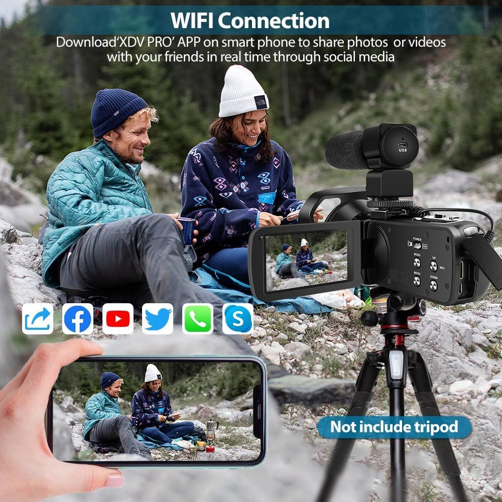 4K 60FPS 48MP 18X Digital Camcorder with Touch Screen and Remote Control M5572