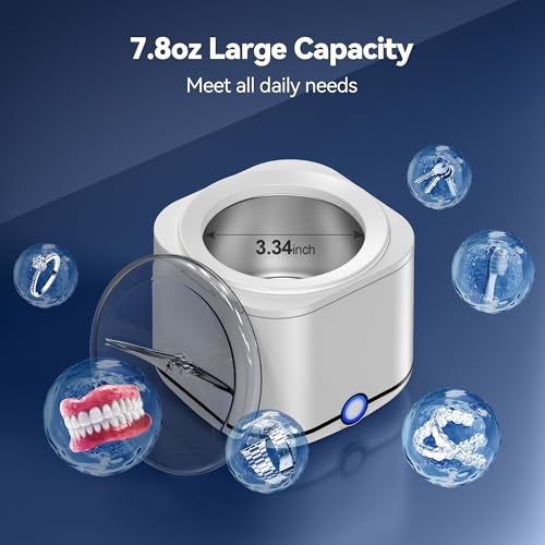48kHz Ultrasonic Retainer Cleaner with 7.8OZ Dental Cleaning Pod K363882