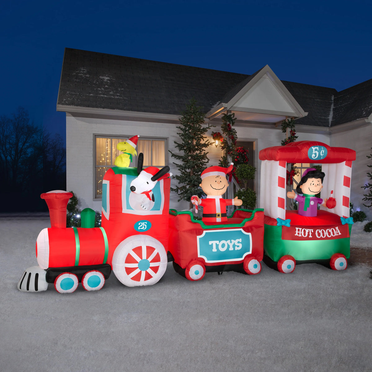 Christmas Airblown Inflatable Train Scene, 7.5 ft Tall, Multi B571368