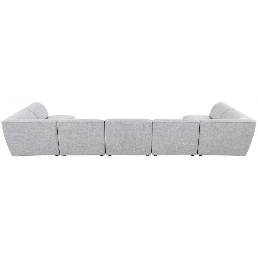 Grey Linen Textured Modular Sectional H94153