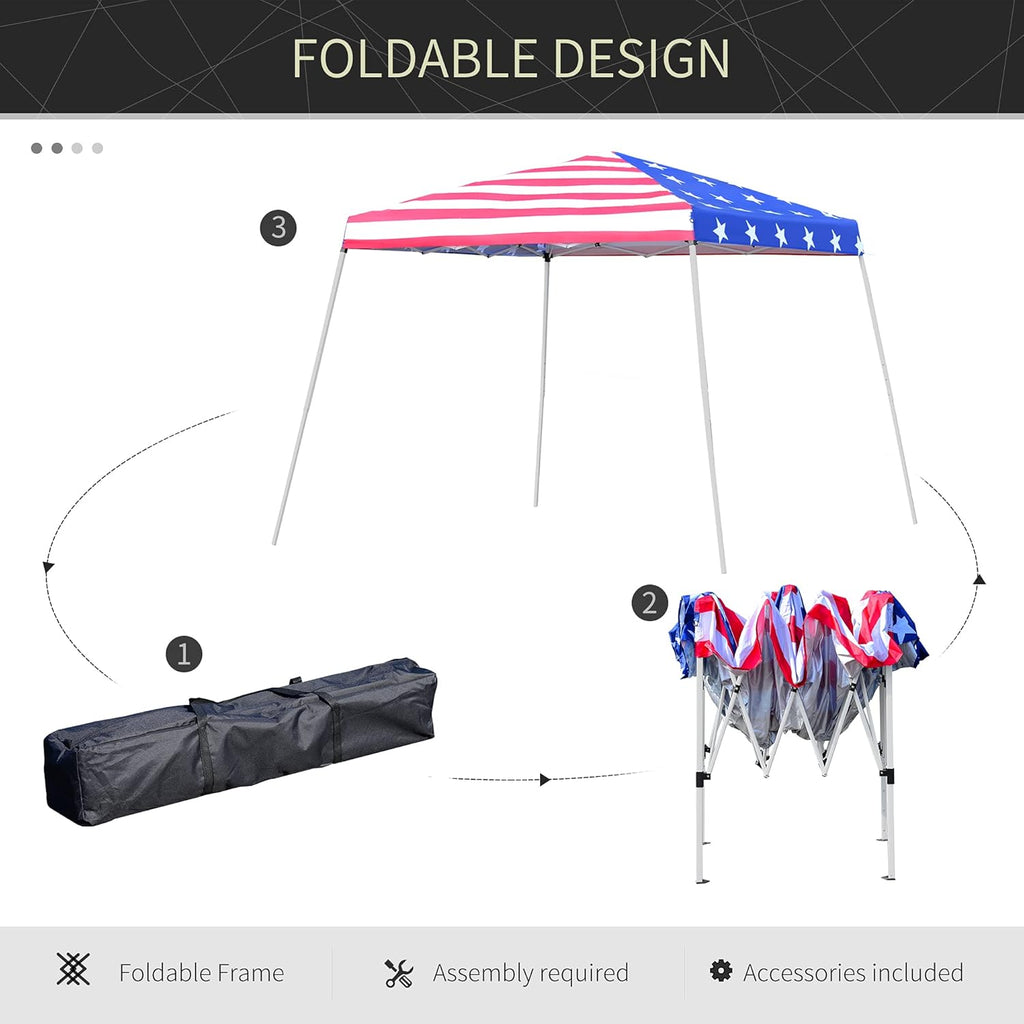 10'x 10' Outdoor Pop Up Canopy Tent with Slanted Legs M60600