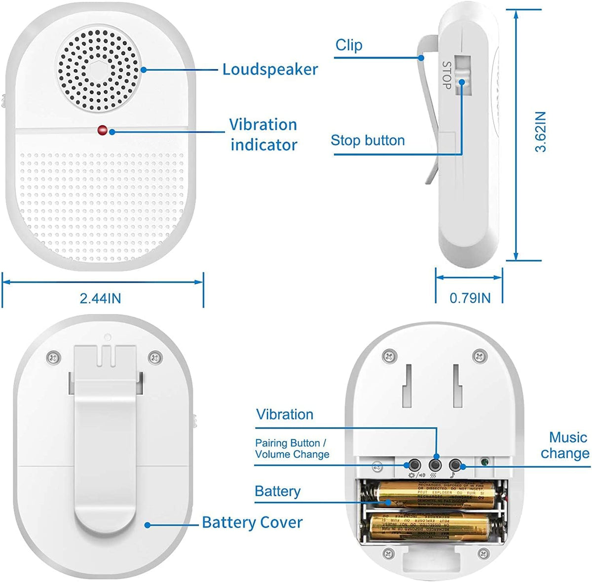 Wireless Caregiver Pager Emergency Alert System Call Button R595017