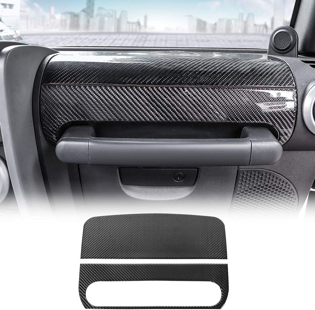 Co-Pilot Armrest Box Trim Sticker Kit Carbon Fiber Pattern L401