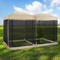 Beige 12' x 7.5' Pop Up Screen Tent Gazebo with Mesh Mosquito Netting N3500