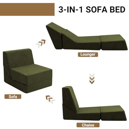 Pink Folding Sofa Bed with Memory Foam G858333