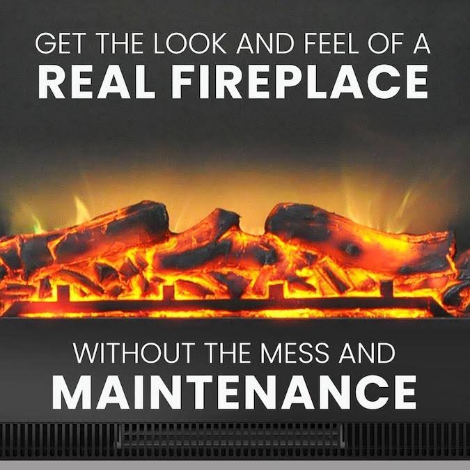 White Mantel Electric Fireplace X255273