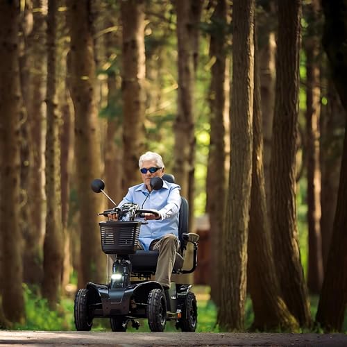 Orange Mobility Scooter, 400 Lbs Weight Capacity, 50 Ah Battery, 18"x18" Seat T36154