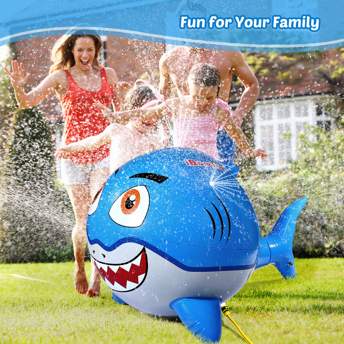 Inflatable Shark Sprinkler Water Ball 80x120cm W1579