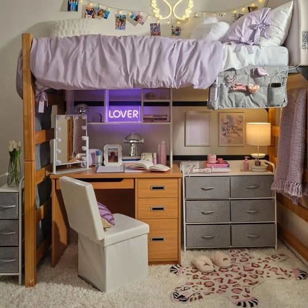 Grey 6 Drawer Dresser with Outlet and USB Ports K485