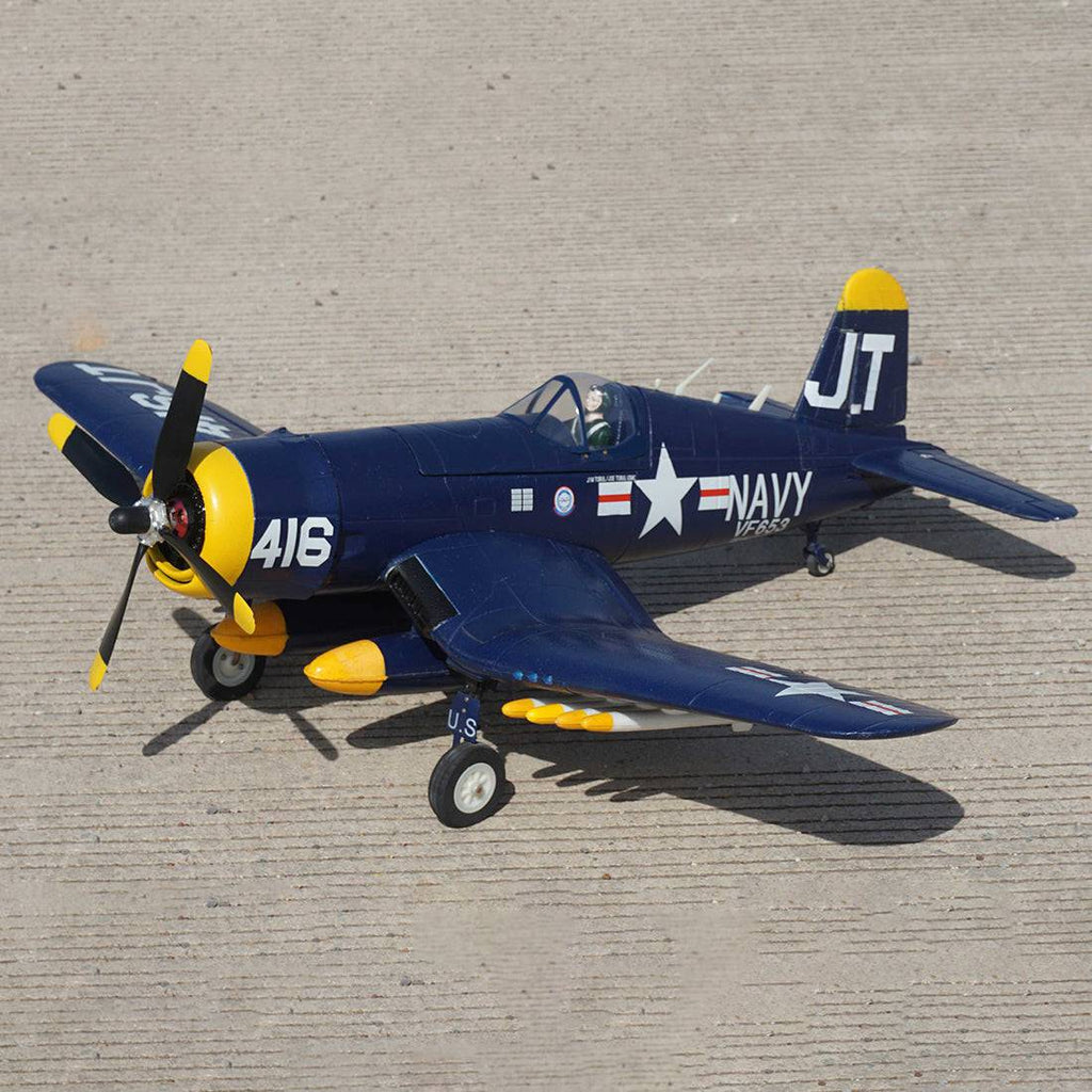 1200mm Wingspan RC Airplane Fighter Model with Auto Landing Gear (Navy Blue) O2838