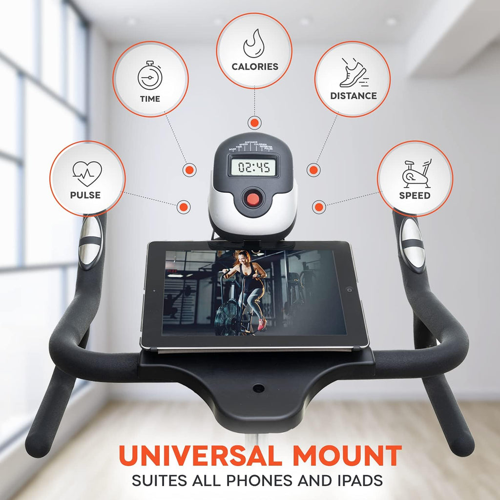 Heavy-Duty 115 LB Magnetic Resistance Exercise Bike with 2X1 lb Dumbbells F84396